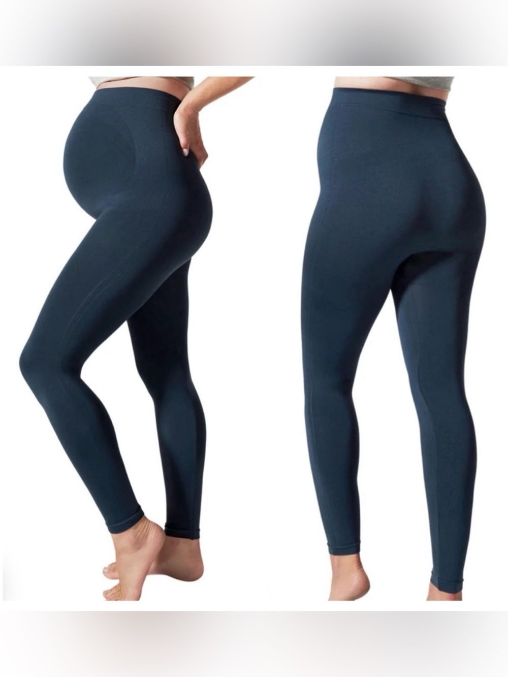 BLANQI Everyday Maternity Leggings Small Blue Over Belly Moderate Compression